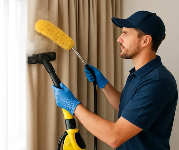 Trusted curtain steam cleaning technician Matty Curtain Cleaning kedron QLD
