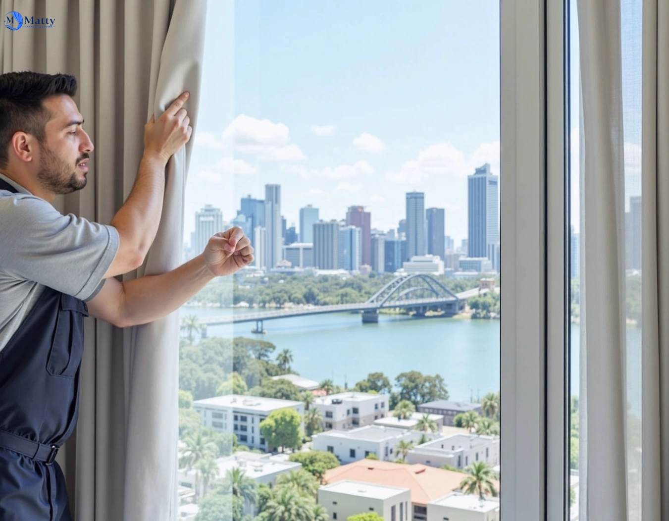Professional curtain steam cleaning service kedron QLD by Matty Curtain Cleaning