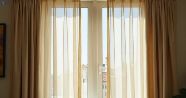 Dusty and dull curtains in kedron before steam cleaning